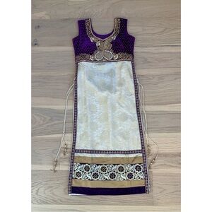 Punjabi Purple and Cream Women’s suit, size Small